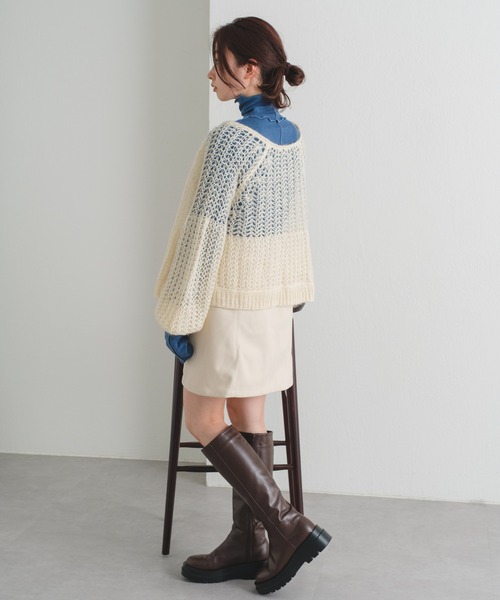 Kastane(カスタネ)の「【カタログ掲載アイテム】モヘア2wayメッシュショートニット(ニット/セーター・レディース・ピンク/アイボリー/ブルー・FREE)」の10枚目の写真
