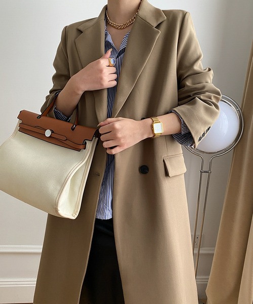 aimoha（アイモハ）の「テーラードカラートレンチコート（トレンチコート・レディース・ブラック/ベージュ・SMALL/MEDIUM）」の18枚目の写真