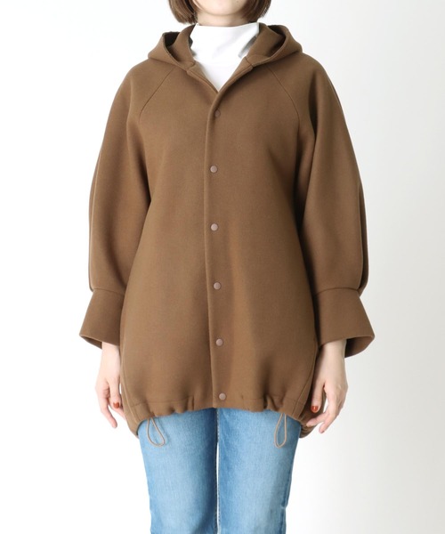 Hart(ハート)の「Hart / wool melton sander coat(ウールメルトンフード付きコート)(ノーカラーコート・レディース・ブラック/ブラウン・38)」の18枚目の写真