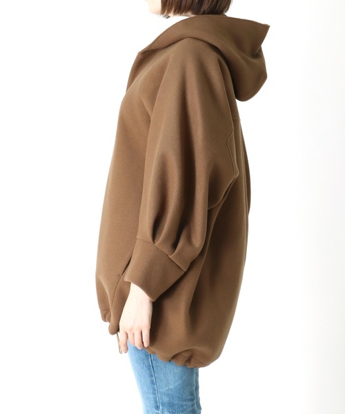 Hart(ハート)の「Hart / wool melton sander coat(ウールメルトンフード付きコート)(ノーカラーコート・レディース・ブラック/ブラウン・38)」の17枚目の写真