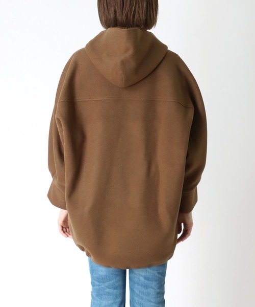 Hart(ハート)の「Hart / wool melton sander coat(ウールメルトンフード付きコート)(ノーカラーコート・レディース・ブラック/ブラウン・38)」の16枚目の写真