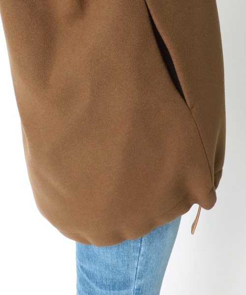 Hart(ハート)の「Hart / wool melton sander coat(ウールメルトンフード付きコート)(ノーカラーコート・レディース・ブラック/ブラウン・38)」の11枚目の写真