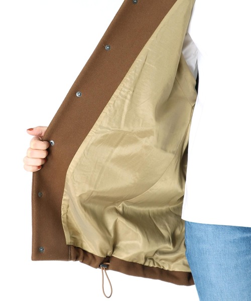 Hart(ハート)の「Hart / wool melton sander coat(ウールメルトンフード付きコート)(ノーカラーコート・レディース・ブラック/ブラウン・38)」の9枚目の写真