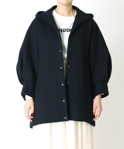 Hart(ハート)の「Hart / wool melton sander coat(ウールメルトンフード付きコート)(ノーカラーコート・レディース・ブラック/ブラウン・38)」の7枚目の写真