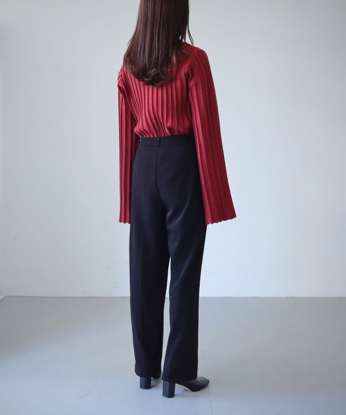 cheriella（シェリエラ）の「【cheriella】WEB限定ストライプベルスリーブタートルネックニット（ニット/セーター・レディース・ワインレッド/グリーン/アイボリー/ブラック・M）」の15枚目の写真