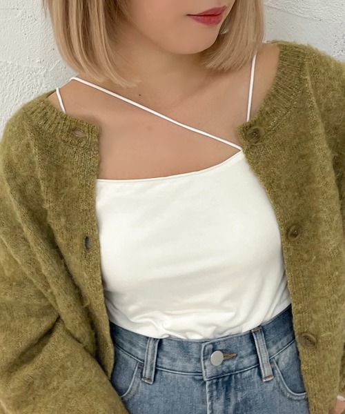 apres jour mignon(アプレジュールミニョン)の「カップ付きデザインキャミソール【ZOZOTOWN限定アイテム】(キャミソール・レディース・アイボリー/ブラック/グレー・X-LARGE/フリー)」の5枚目の写真