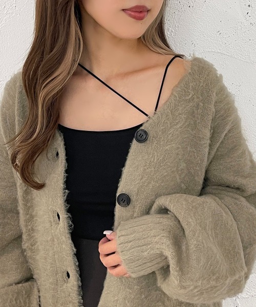 apres jour mignon(アプレジュールミニョン)の「カップ付きデザインキャミソール【ZOZOTOWN限定アイテム】(キャミソール・レディース・アイボリー/ブラック/グレー・X-LARGE/フリー)」の10枚目の写真