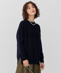 23区（ニジュウサンク）の「【洗える】ウールコード モックネック 切り替え編み ニット（ニット/セーター）」