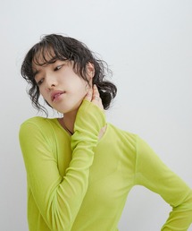 ADAM ET ROPE' | クルーネックフロッキープリントプルオーバー(Tシャツ/カットソー)