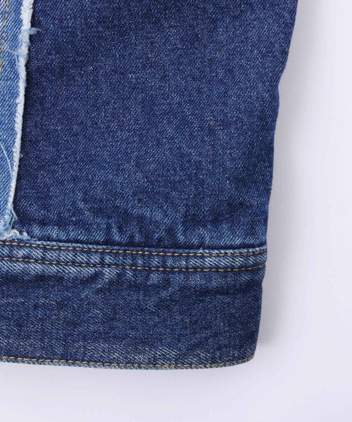 X-girl（エックスガール）の「2-TONE DENIM JACKET（デニムジャケット・レディース・ブラック/インディゴブルー・M/S）」の13枚目の写真