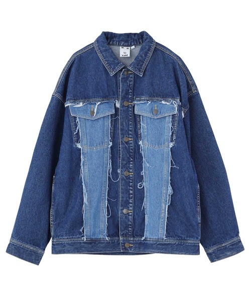 X-girl（エックスガール）の「2-TONE DENIM JACKET（デニムジャケット・レディース・ブラック/インディゴブルー・M/S）」の15枚目の写真