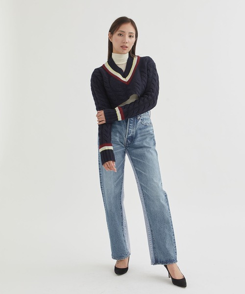 INSCRIRE（アンスクリア）の「【INSCRIRE / アンスクリア】Shor Childen / ショートニット（ニット/セーター・レディース・ネイビー・FREE）」の3枚目の写真