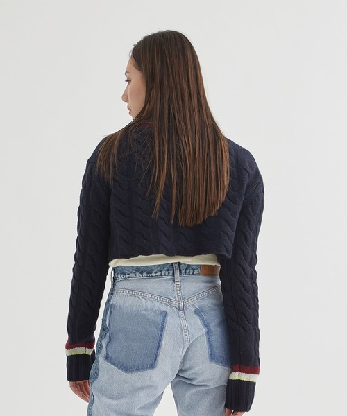 INSCRIRE（アンスクリア）の「【INSCRIRE / アンスクリア】Shor Childen / ショートニット（ニット/セーター・レディース・ネイビー・FREE）」の5枚目の写真