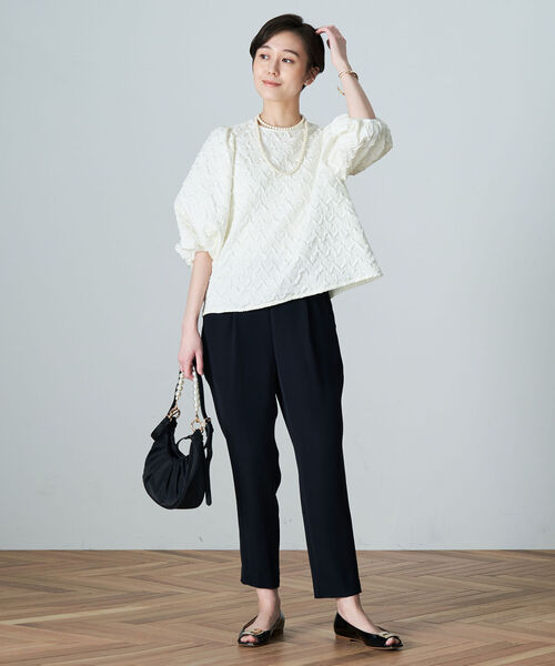 NOLLEY’S（ノーリーズ）の「◇【WEB限定】ジャガードボリューム袖ブラウス（シャツ/ブラウス・レディース・ブラック/ベージュ/オフホワイト・FREE）」の13枚目の写真