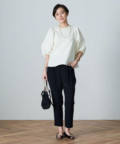 NOLLEY’S（ノーリーズ）の「◇【WEB限定】ジャガードボリューム袖ブラウス（シャツ/ブラウス・レディース・ブラック/ベージュ/オフホワイト・FREE）」の15枚目の写真