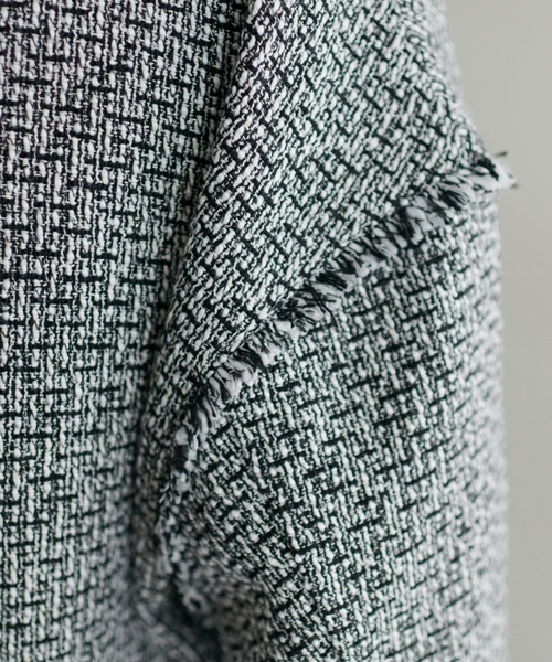 DISCOAT（ディスコート）の「ツイードジャケット（ノーカラージャケット・レディース・オフホワイト/ブラック・FREE）」の16枚目の写真