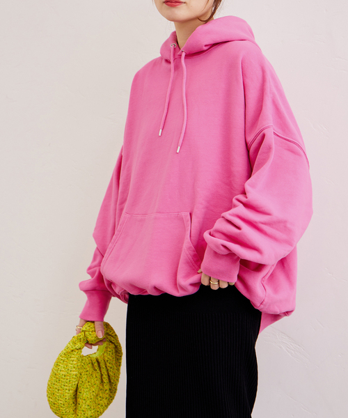 ALORE（アローレ）の「別注【ALORE/アローレ】FRUIT染めスウェットフーディ（Tシャツ/カットソー・レディース・グリーン系その他/パープル系その他/ピンク/イエロー系その他・FREE）」の4枚目の写真