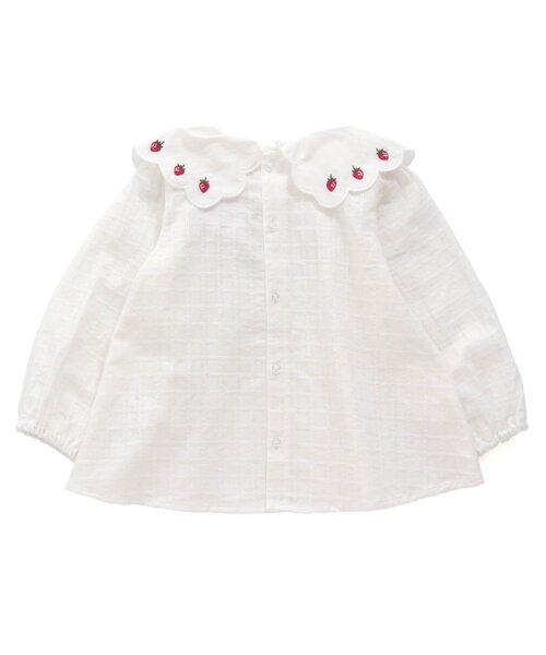 apres les cours（アプレレクール）の「いちご・レモン刺繍カラーブラウス（シャツ/ブラウス・キッズ・サックスブルー/アイボリー・120/100/140/130/90/110/80）」の5枚目の写真