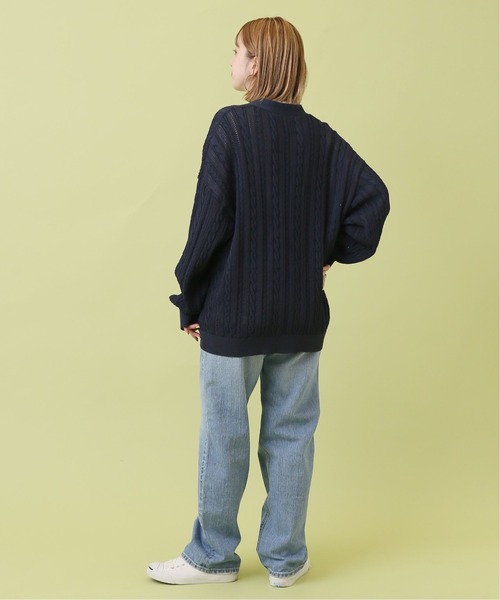 B.C STOCK(ベーセーストック)の「【洗えるニット】COTTON LIKE 透かし編み メッシュニットカーディガン(カーディガン/ボレロ・メンズ・モスグリーン/ホワイト/ネイビー・MEDIUM/LARGE)」の13枚目の写真