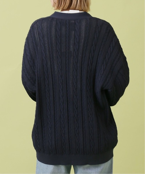 B.C STOCK(ベーセーストック)の「【洗えるニット】COTTON LIKE 透かし編み メッシュニットカーディガン(カーディガン/ボレロ・メンズ・モスグリーン/ホワイト/ネイビー・MEDIUM/LARGE)」の16枚目の写真