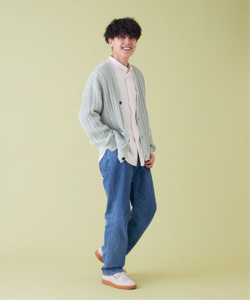 B.C STOCK(ベーセーストック)の「【洗えるニット】COTTON LIKE 透かし編み メッシュニットカーディガン(カーディガン/ボレロ・メンズ・モスグリーン/ホワイト/ネイビー・MEDIUM/LARGE)」の20枚目の写真