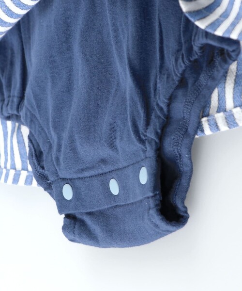 BRANSHES(ブランシェス)の「【ペア/お揃い】ストライプ柄刺繍入り長袖カバーオール(ロンパース・キッズ・ピンク/ブルー・70/80)」の15枚目の写真