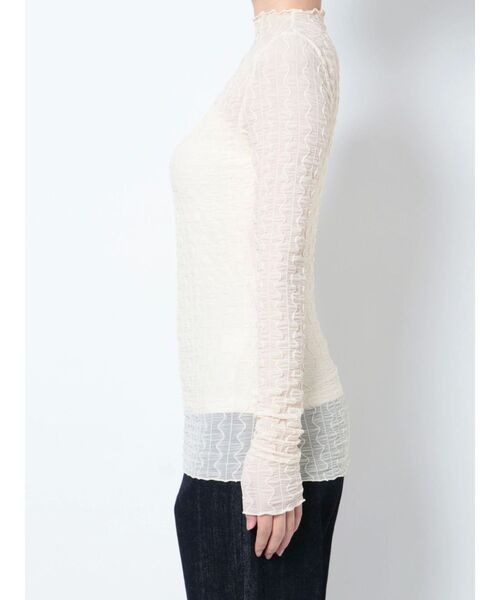 LAGUNAMOON（ラグナムーン）の「ストレッチチュールトップス（Tシャツ/カットソー・レディース・ブラック/アイボリー・FREE）」の5枚目の写真