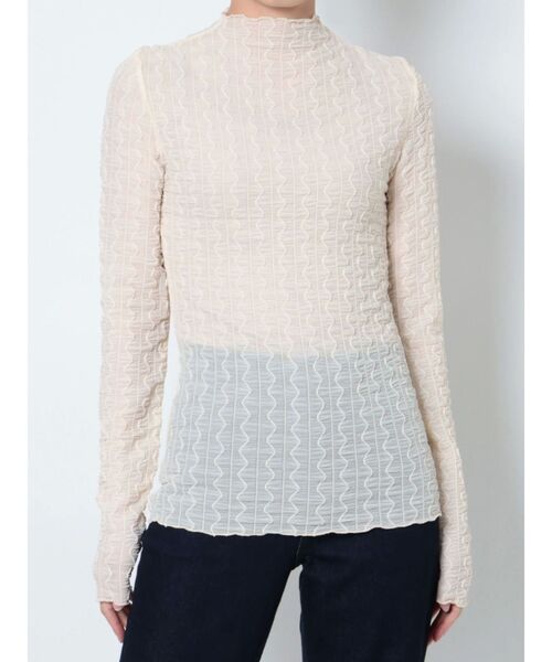 LAGUNAMOON（ラグナムーン）の「ストレッチチュールトップス（Tシャツ/カットソー・レディース・ブラック/アイボリー・FREE）」の14枚目の写真