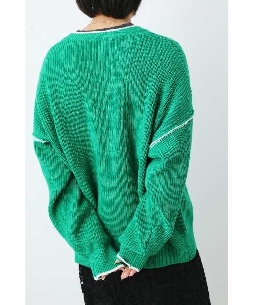 RODEO CROWNS WIDE BOWL（ロデオクラウンズワイドボウル）の「ラインニットカーディガン（カーディガン/ボレロ・レディース・グリーン/アイボリー/ライトイエロー/ライトパープル・FREE）」の11枚目の写真