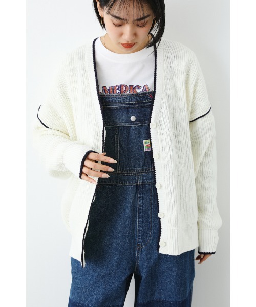 RODEO CROWNS WIDE BOWL（ロデオクラウンズワイドボウル）の「ラインニットカーディガン（カーディガン/ボレロ・レディース・グリーン/アイボリー/ライトイエロー/ライトパープル・FREE）」の13枚目の写真