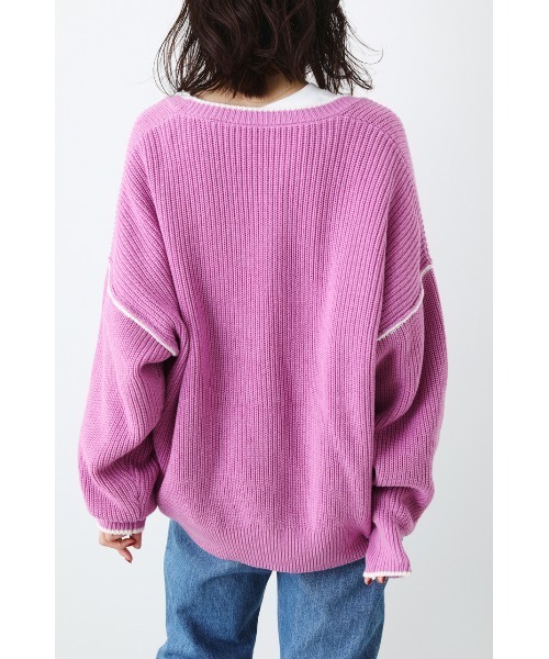 RODEO CROWNS WIDE BOWL（ロデオクラウンズワイドボウル）の「ラインニットカーディガン（カーディガン/ボレロ・レディース・グリーン/アイボリー/ライトイエロー/ライトパープル・FREE）」の19枚目の写真