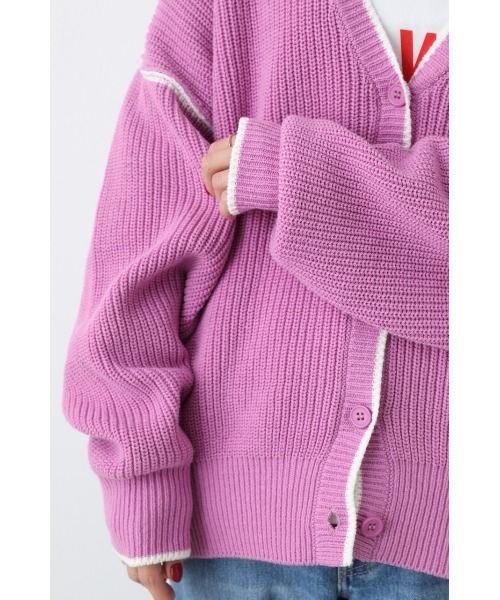 RODEO CROWNS WIDE BOWL（ロデオクラウンズワイドボウル）の「ラインニットカーディガン（カーディガン/ボレロ・レディース・グリーン/アイボリー/ライトイエロー/ライトパープル・FREE）」の6枚目の写真