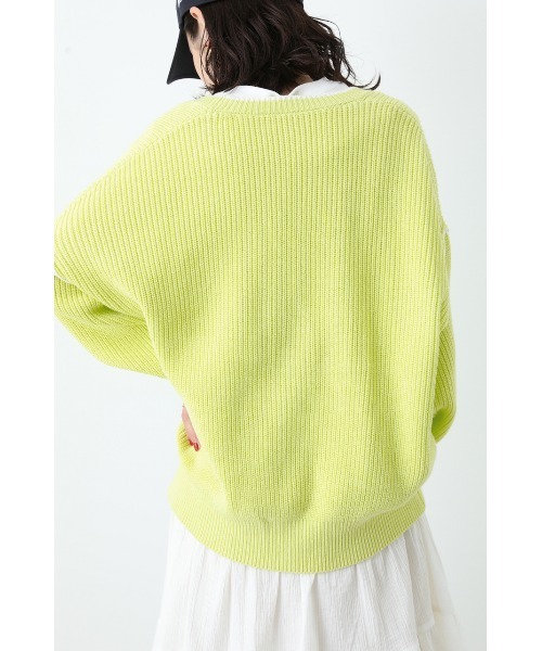 RODEO CROWNS WIDE BOWL（ロデオクラウンズワイドボウル）の「ラインニットカーディガン（カーディガン/ボレロ・レディース・グリーン/アイボリー/ライトイエロー/ライトパープル・FREE）」の8枚目の写真