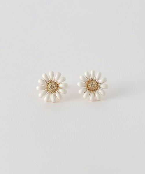 green label relaxing（グリーンレーベルリラクシング）の「フラワー EPO ピアス（ピアス（両耳用）・レディース・ライトブルー/オフホワイト・FREE）」の2枚目の写真