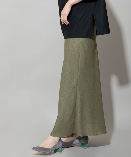 Munich（ミューニック）の「リネンライクライトメッシュマーメードスカート（スカート・レディース・カーキ/ブラック/ブルー/ナチュラル・S/M/XS）」の4枚目の写真