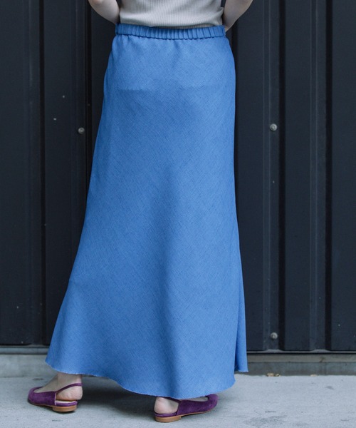 Munich（ミューニック）の「リネンライクライトメッシュマーメードスカート（スカート・レディース・カーキ/ブラック/ブルー/ナチュラル・S/M/XS）」の10枚目の写真