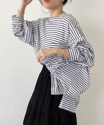 wee9s | loose silhouette relax border tee / ルーズシルエットリラックスボーダーティー(Tシャツ/カットソー)