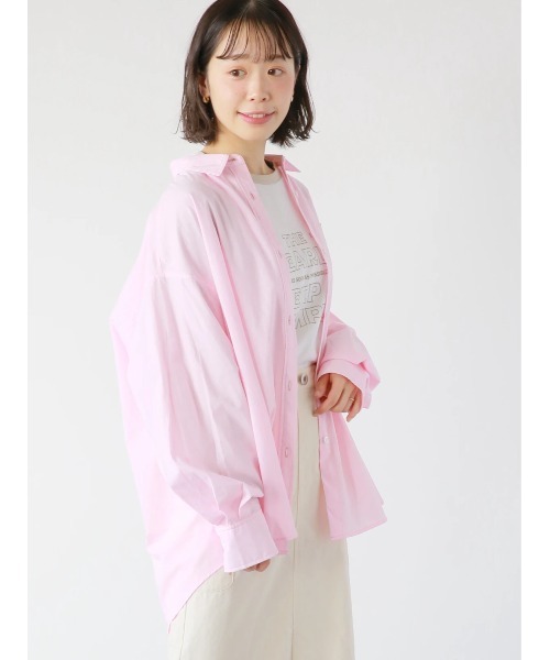 ehka sopo（エヘカソポ）の「ビッグシャツ（シャツ/ブラウス・レディース・サックスブルー/ピンク/キナリ・ﾌﾘ-）」の3枚目の写真