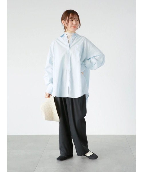 ehka sopo（エヘカソポ）の「ビッグシャツ（シャツ/ブラウス・レディース・サックスブルー/ピンク/キナリ・ﾌﾘ-）」の15枚目の写真