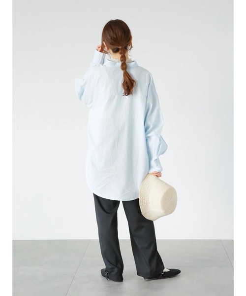 ehka sopo（エヘカソポ）の「ビッグシャツ（シャツ/ブラウス・レディース・サックスブルー/ピンク/キナリ・ﾌﾘ-）」の7枚目の写真