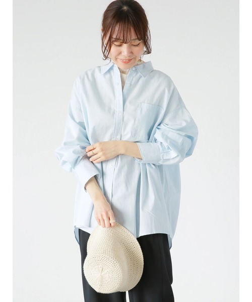 ehka sopo（エヘカソポ）の「ビッグシャツ（シャツ/ブラウス・レディース・サックスブルー/ピンク/キナリ・ﾌﾘ-）」の12枚目の写真