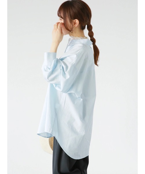 ehka sopo（エヘカソポ）の「ビッグシャツ（シャツ/ブラウス・レディース・サックスブルー/ピンク/キナリ・ﾌﾘ-）」の18枚目の写真