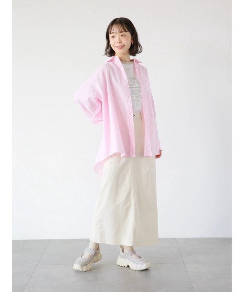 ehka sopo（エヘカソポ）の「ビッグシャツ（シャツ/ブラウス・レディース・サックスブルー/ピンク/キナリ・ﾌﾘ-）」の16枚目の写真