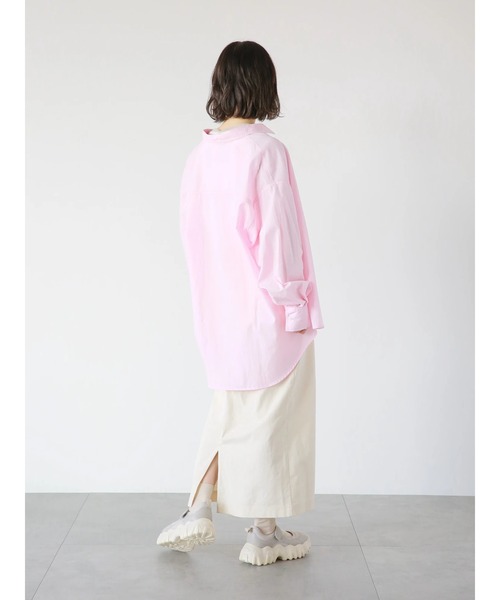 ehka sopo（エヘカソポ）の「ビッグシャツ（シャツ/ブラウス・レディース・サックスブルー/ピンク/キナリ・ﾌﾘ-）」の8枚目の写真