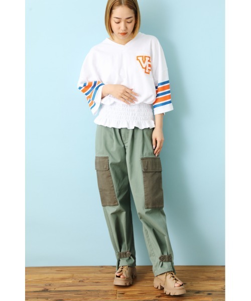 RODEO CROWNS WIDE BOWL（ロデオクラウンズワイドボウル）の「Re likeミリタリーカーゴパンツ（カーゴパンツ・レディース・ホワイト/カーキ・FREE）」の5枚目の写真