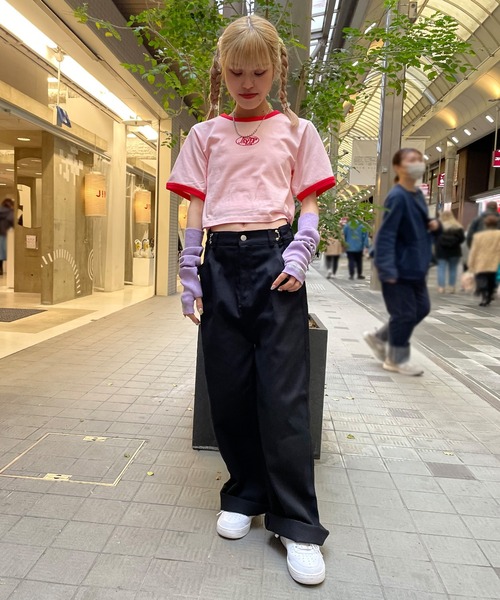 SPINNS(スピンズ)の「ウエストフック付き ツイルワイドパンツ(その他パンツ・レディース・ブラウン/ホワイト/ピンク/カーキ/ブラック・ONESIZE)」の6枚目の写真