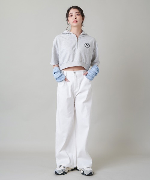 SPINNS(スピンズ)の「ウエストフック付き ツイルワイドパンツ(その他パンツ・レディース・ブラウン/ホワイト/ピンク/カーキ/ブラック・ONESIZE)」の21枚目の写真