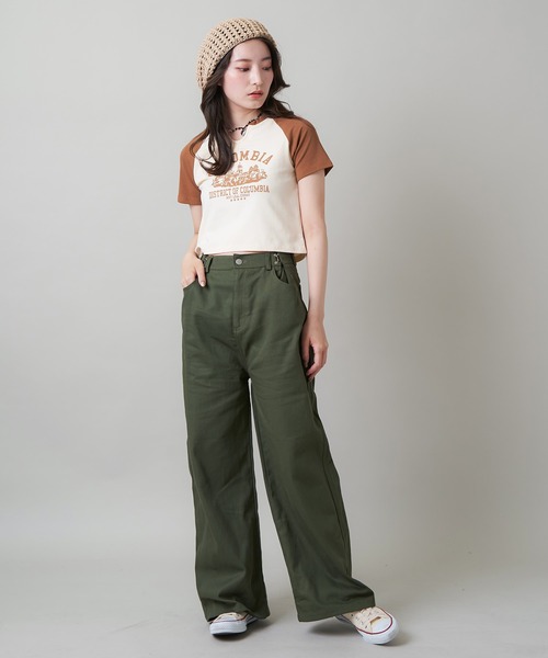 SPINNS(スピンズ)の「ウエストフック付き ツイルワイドパンツ(その他パンツ・レディース・ブラウン/ホワイト/ピンク/カーキ/ブラック・ONESIZE)」の16枚目の写真