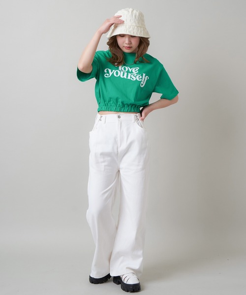 SPINNS(スピンズ)の「ウエストフック付き ツイルワイドパンツ(その他パンツ・レディース・ブラウン/ホワイト/ピンク/カーキ/ブラック・ONESIZE)」の17枚目の写真