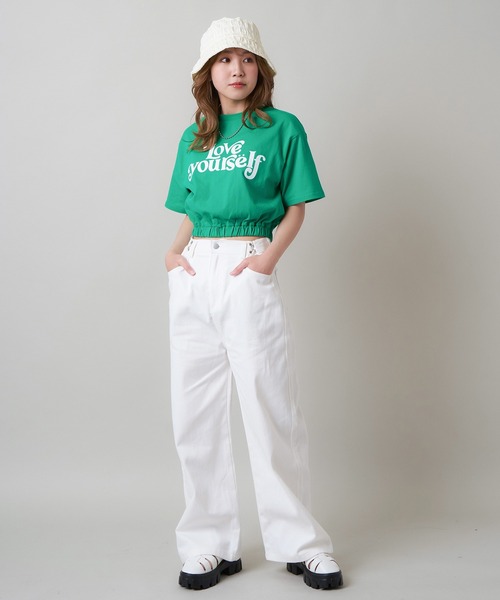 SPINNS(スピンズ)の「ウエストフック付き ツイルワイドパンツ(その他パンツ・レディース・ブラウン/ホワイト/ピンク/カーキ/ブラック・ONESIZE)」の18枚目の写真